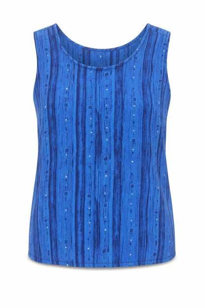 Womens UK Size 10 Joie de Vivre Blue Basic Tank