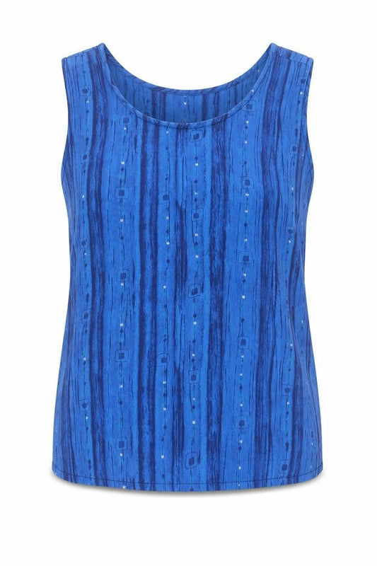 Womens UK Size 10 Joie de Vivre Blue Basic Tank