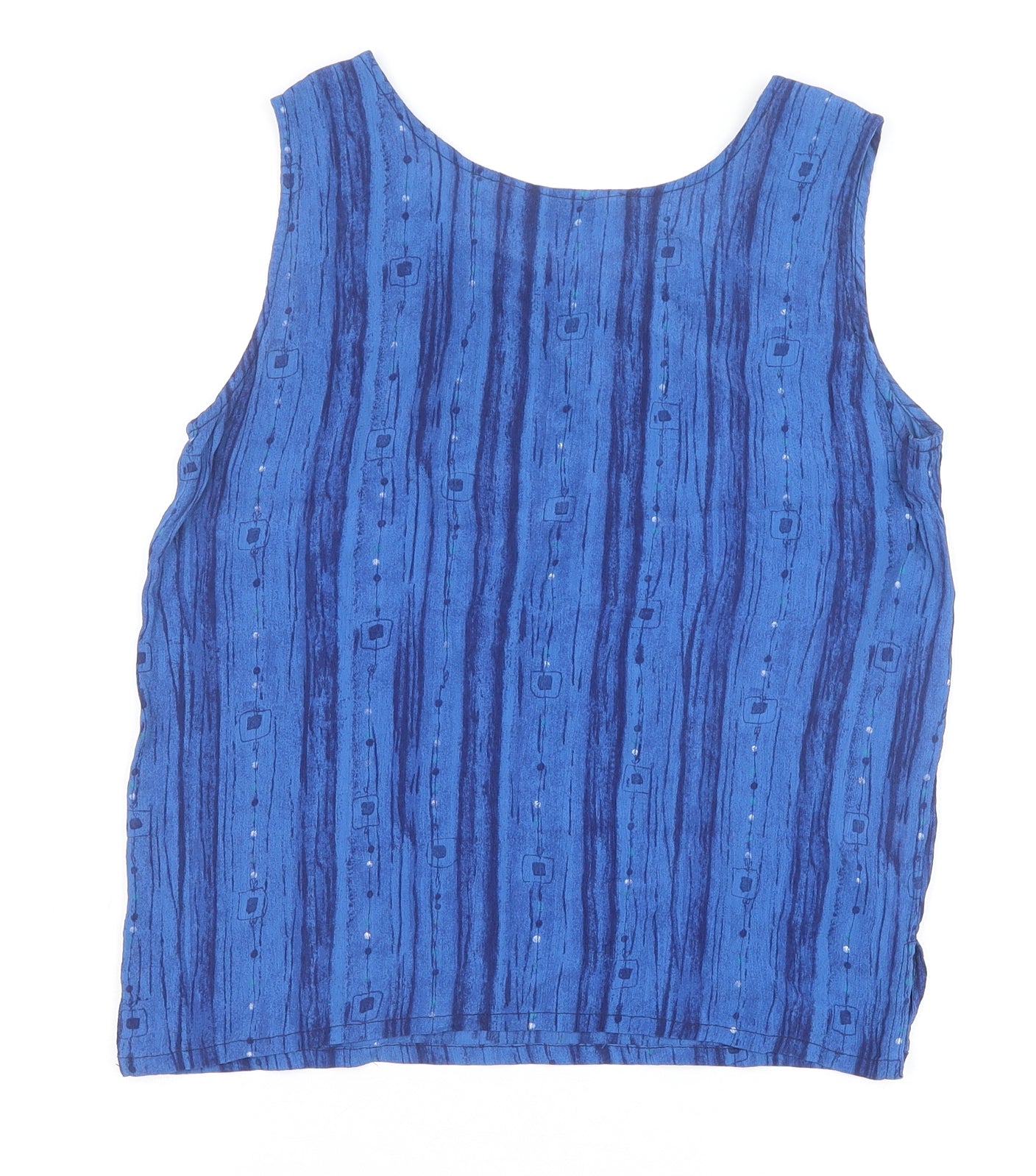 Womens UK Size 10 Joie de Vivre Blue Basic Tank