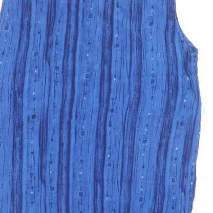 Womens UK Size 10 Joie de Vivre Blue Basic Tank