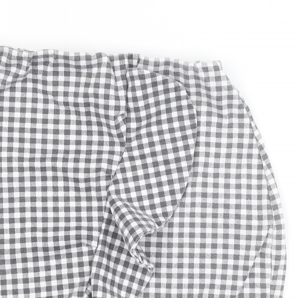 PRETTYLITTLETHING Womens Grey Check Polyester Mini Skirt Size 8