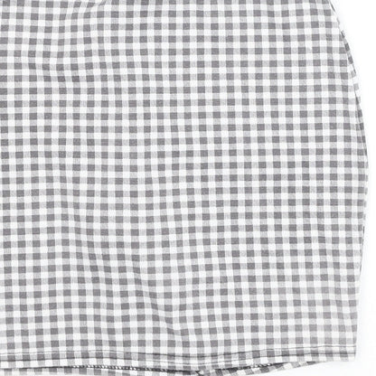 PRETTYLITTLETHING Womens Grey Check Polyester Mini Skirt Size 8