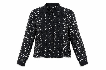 Womens UK Size 8 River Island Black Basic Button-Up