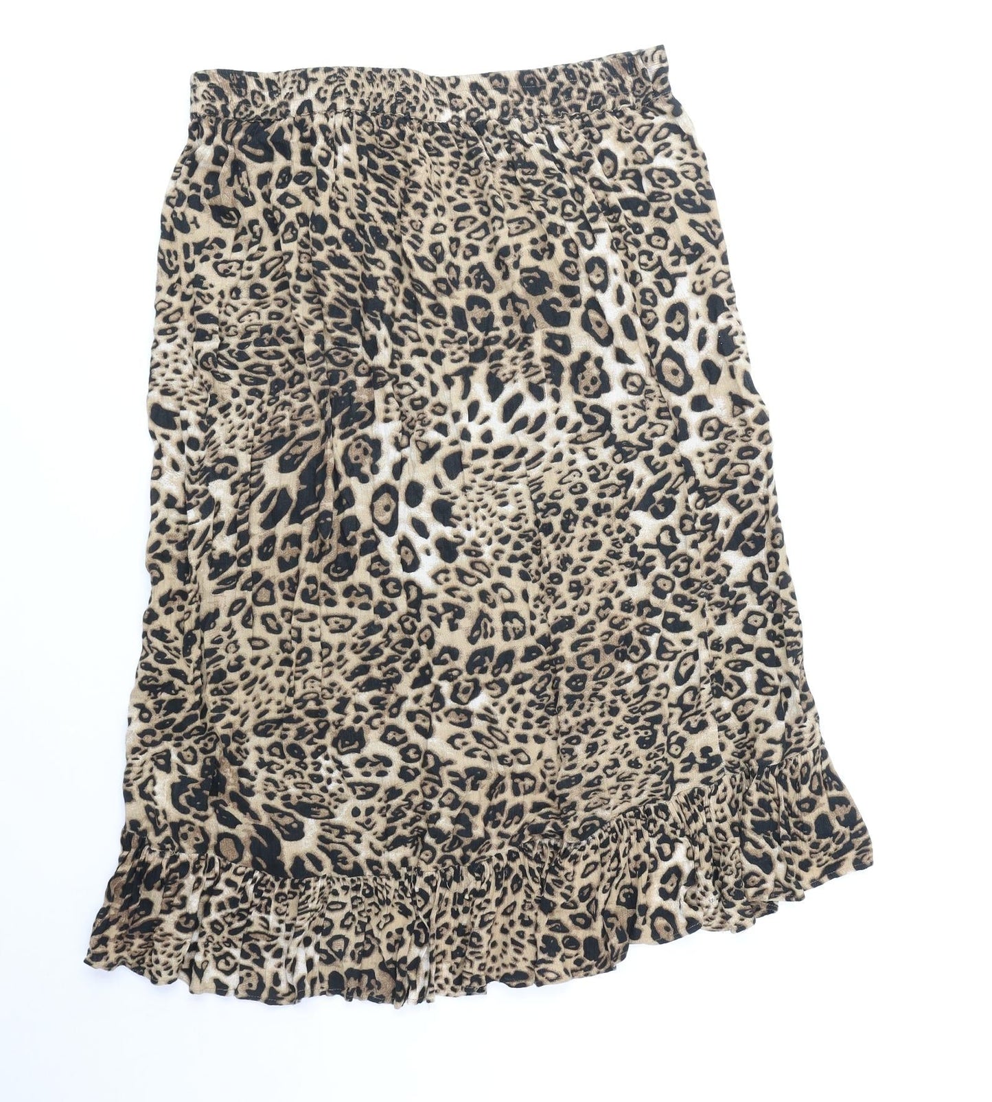Soaked in Luxury Womens Brown Animal Print Viscose Trumpet Skirt Size M - Leopard Pattern