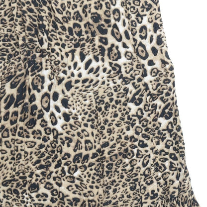 Soaked in Luxury Womens Brown Animal Print Viscose Trumpet Skirt Size M - Leopard Pattern