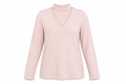 River Island Womens Pink Polyester Basic Blouse Size 10 V-Neck