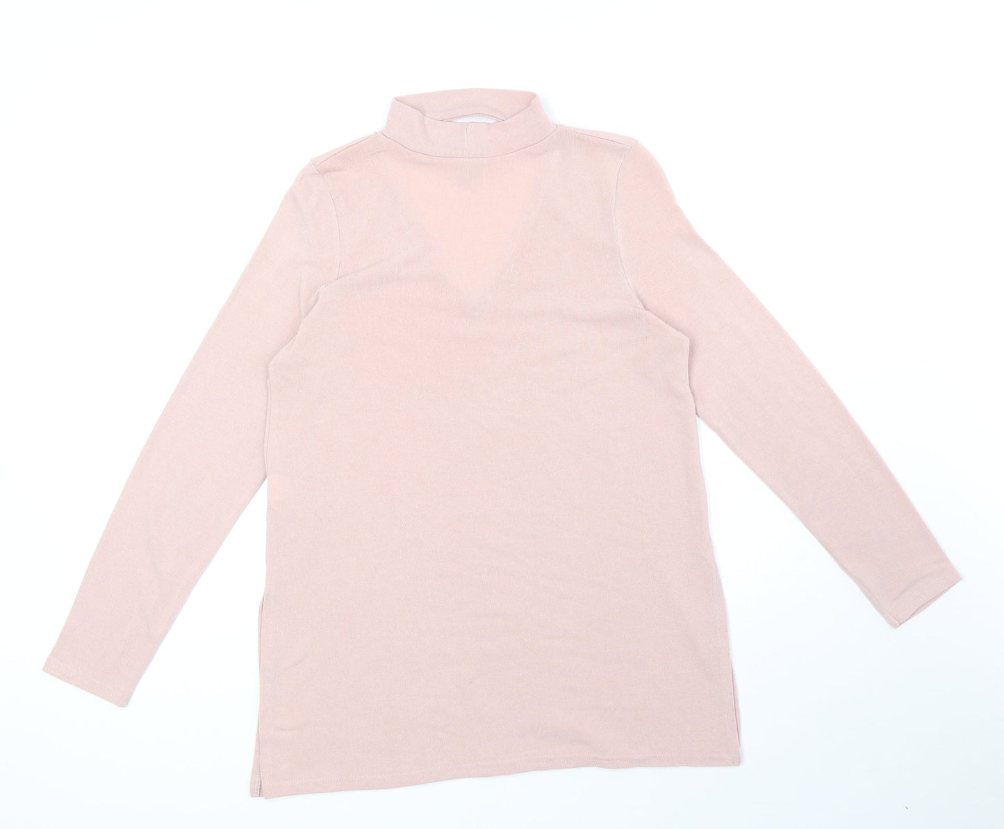 River Island Womens Pink Polyester Basic Blouse Size 10 V-Neck