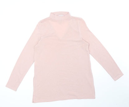 River Island Womens Pink Polyester Basic Blouse Size 10 V-Neck