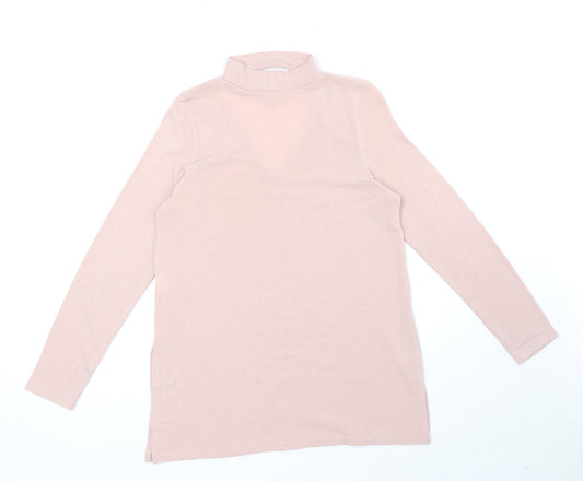 River Island Womens Pink Polyester Basic Blouse Size 10 V-Neck