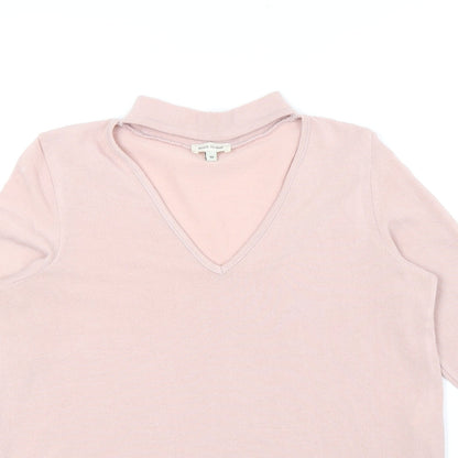 River Island Womens Pink Polyester Basic Blouse Size 10 V-Neck