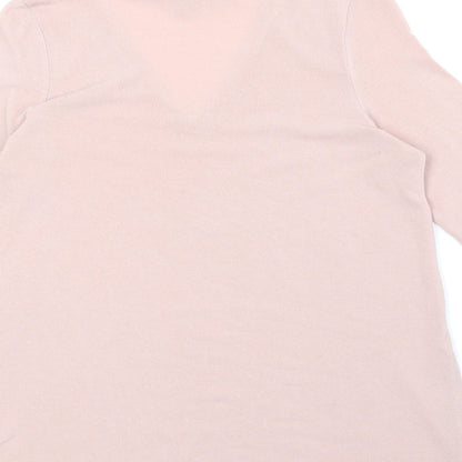 River Island Womens Pink Polyester Basic Blouse Size 10 V-Neck