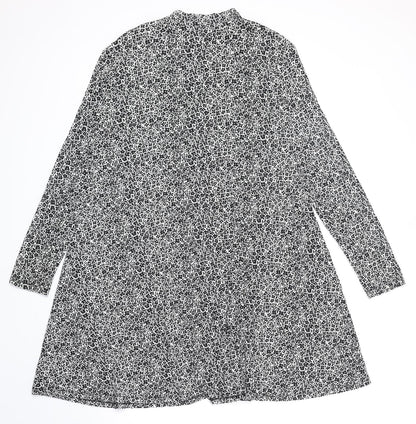 Papaya Womens Black Floral Viscose Fit & Flare Size M Round Neck Pullover