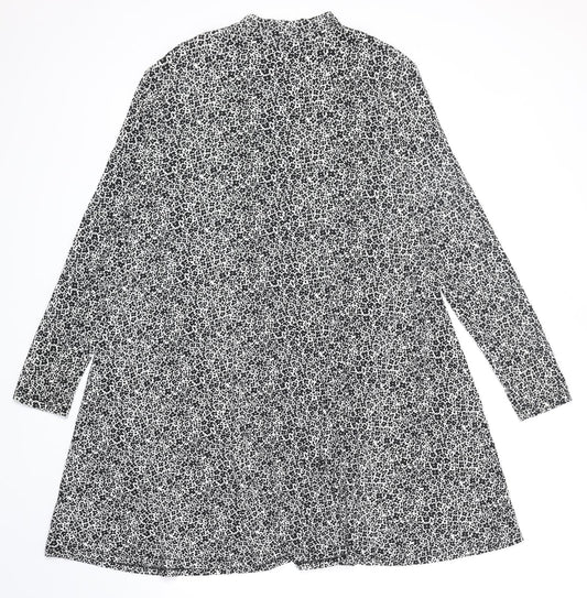 Papaya Womens Black Floral Viscose Fit & Flare Size M Round Neck Pullover