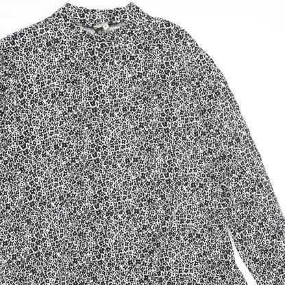 Papaya Womens Black Floral Viscose Fit & Flare Size M Round Neck Pullover