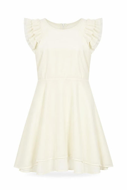 Jumpo Womens Ivory Polyester A-Line Size 12 Round Neck Zip