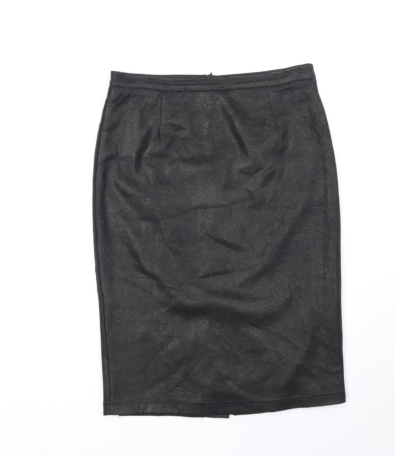 YNONYME Womens Black Polyester Straight & Pencil Skirt Size 12 Zip