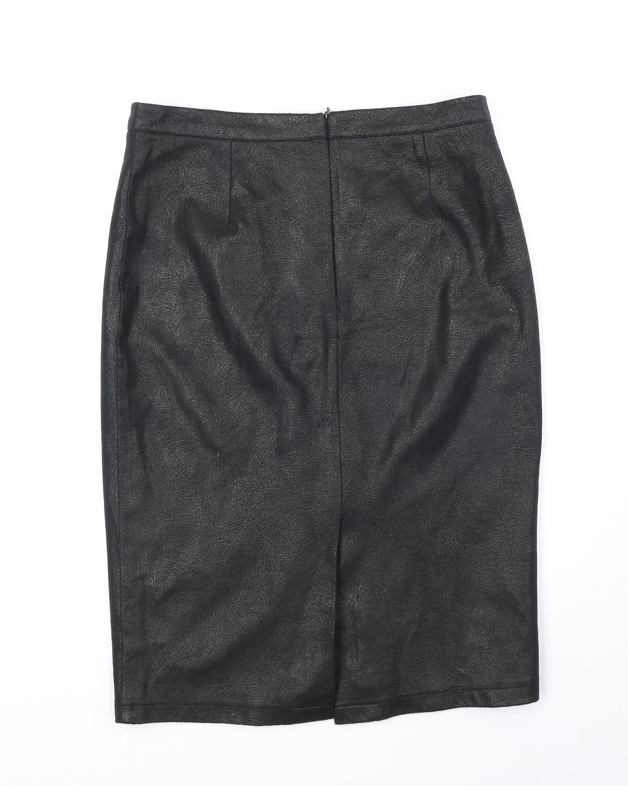 YNONYME Womens Black Polyester Straight & Pencil Skirt Size 12 Zip