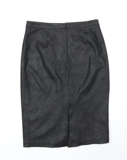 YNONYME Womens Black Polyester Straight & Pencil Skirt Size 12 Zip
