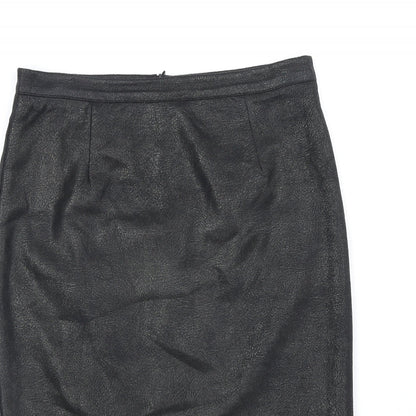 YNONYME Womens Black Polyester Straight & Pencil Skirt Size 12 Zip