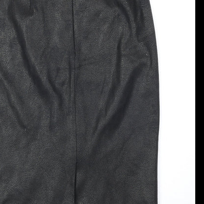 YNONYME Womens Black Polyester Straight & Pencil Skirt Size 12 Zip
