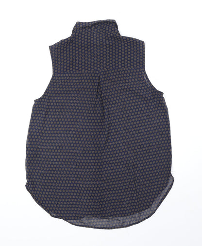Womens UK Size 8 H&M Blue Basic Button-Up