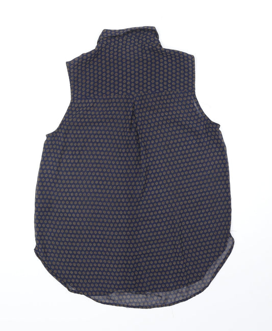 Womens UK Size 8 H&M Blue Basic Button-Up