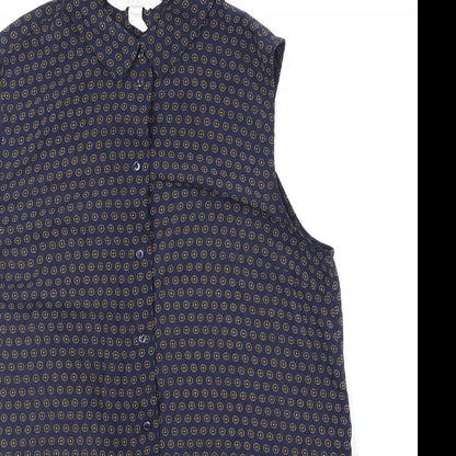 Womens UK Size 8 H&M Blue Basic Button-Up
