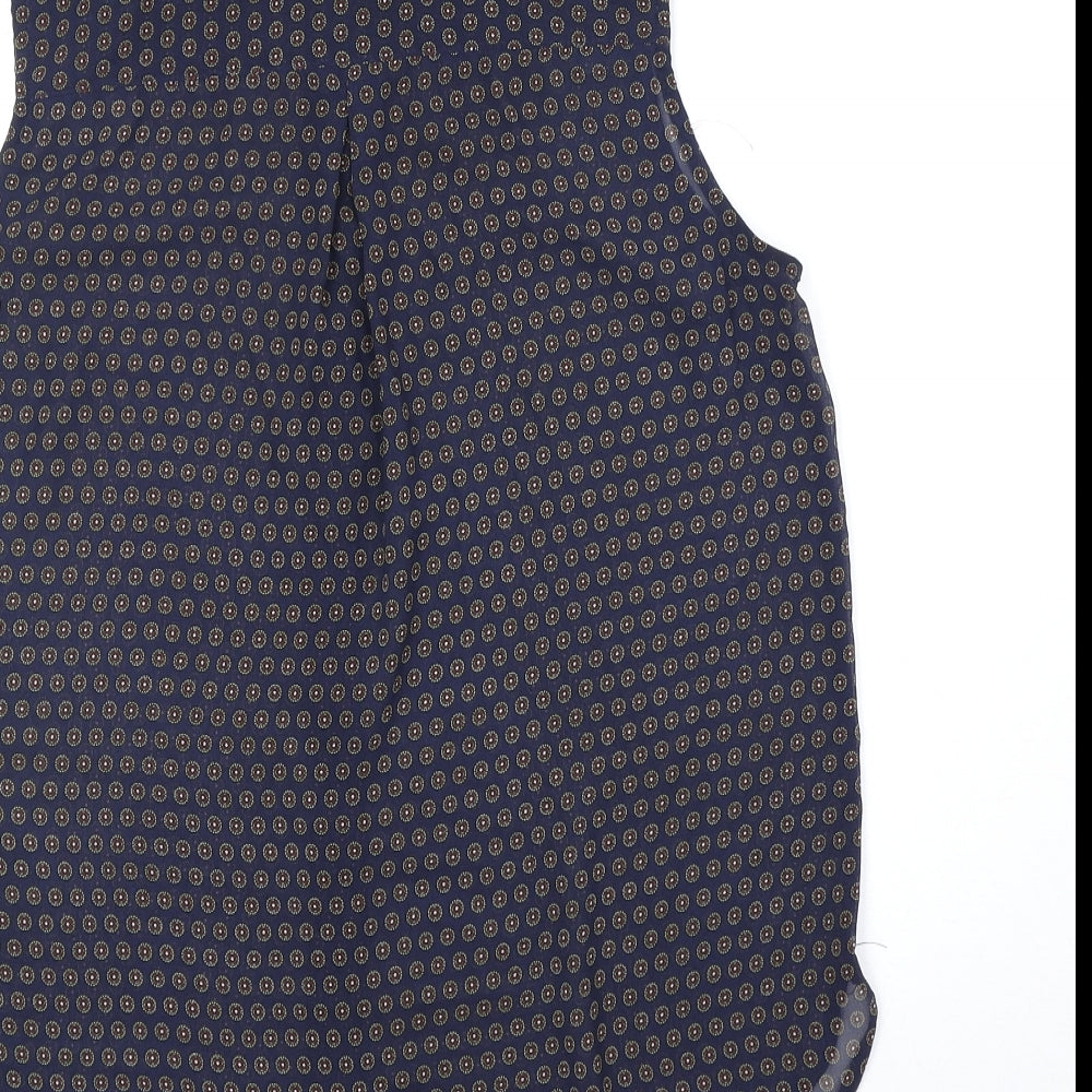 Womens UK Size 8 H&M Blue Basic Button-Up