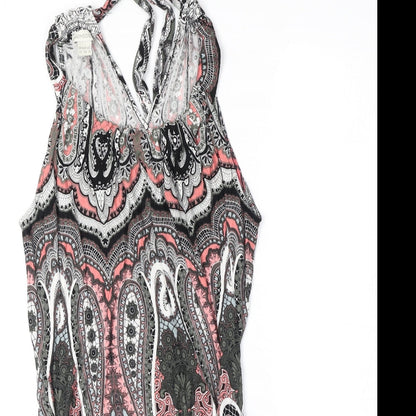 Monsoon Womens Multicoloured Paisley Viscose Basic Blouse Size 6 Scoop Neck