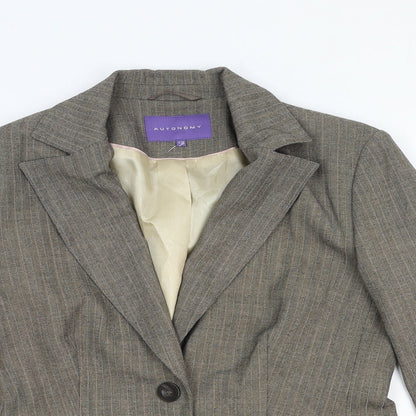 Atmosphere Womens Beige Polyester Jacket Blazer Size 12