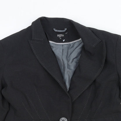 Marks and Spencer Womens Grey Polyester Jacket Blazer Size 10