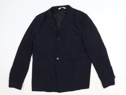 Zara Womens Blue Polyester Jacket Blazer Size M
