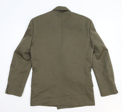 Classic Mens clothing Mens Green Polyester Jacket Blazer Size S Regular