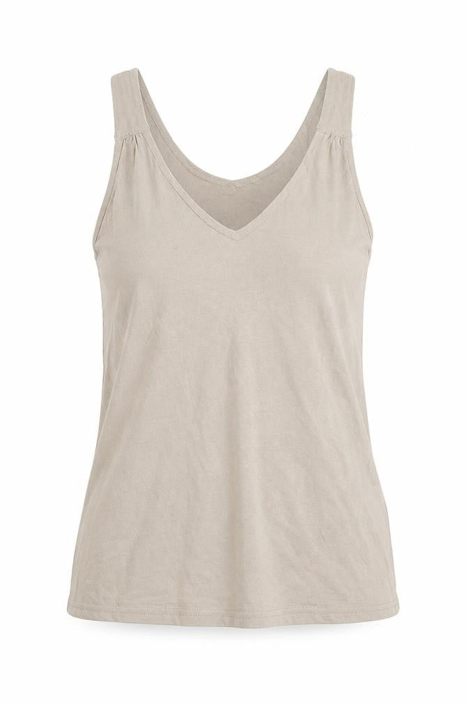 Womens UK Size 8 La Redoute Beige Basic Tank