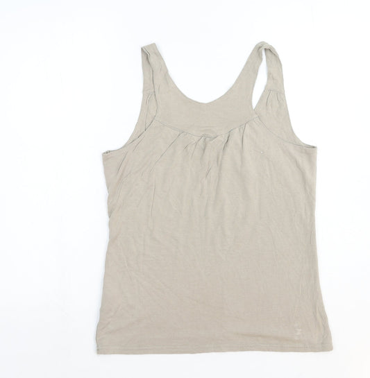 Womens UK Size 8 La Redoute Beige Basic Tank