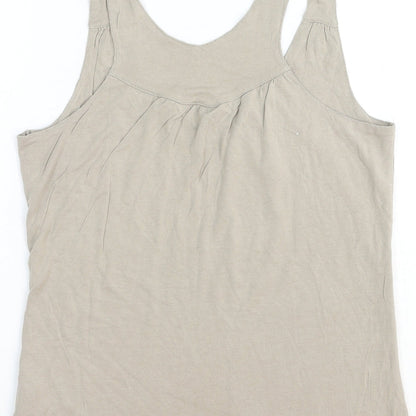 Womens UK Size 8 La Redoute Beige Basic Tank