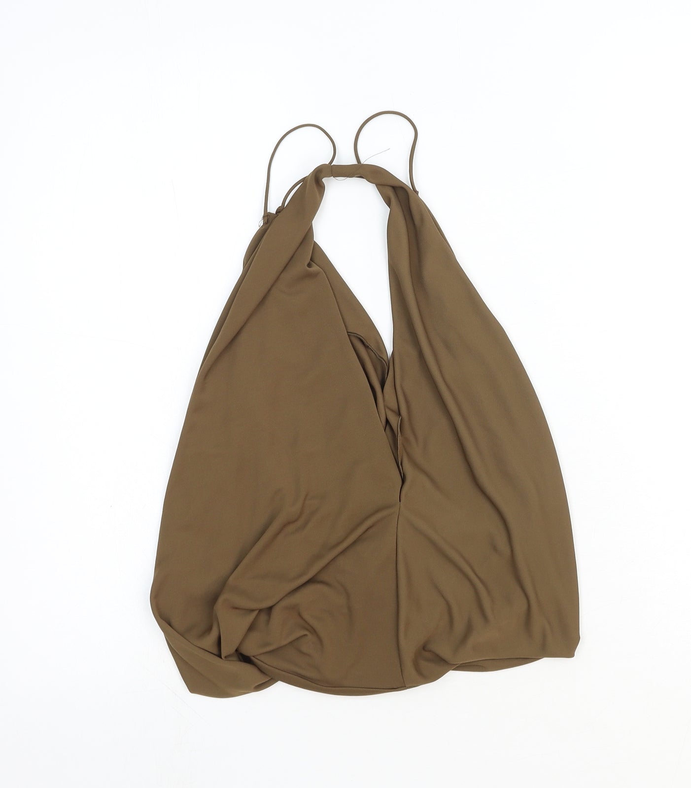 Womens UK Size S Zara Brown Basic Tank