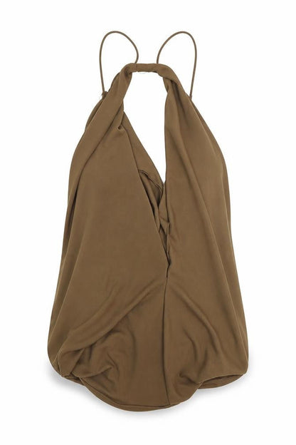 Womens UK Size S Zara Brown Basic Tank