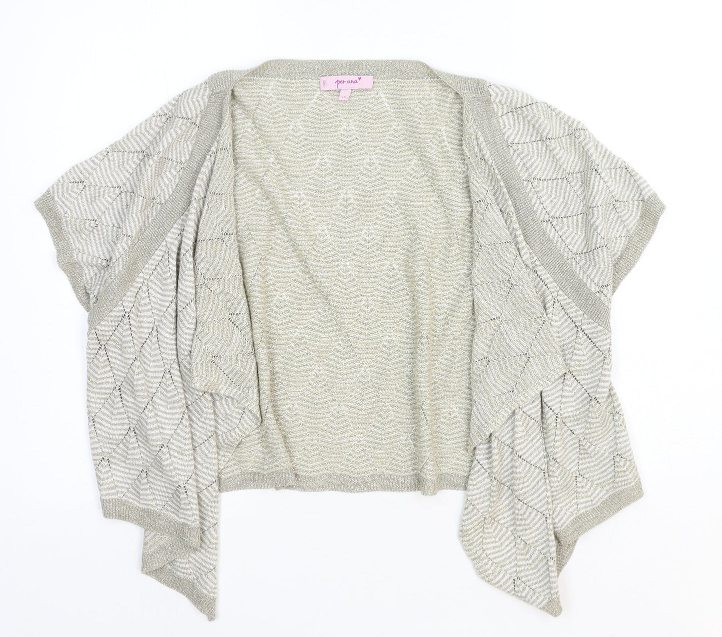 Womens UK Size 16 Per Una Beige Cardigan Jumper