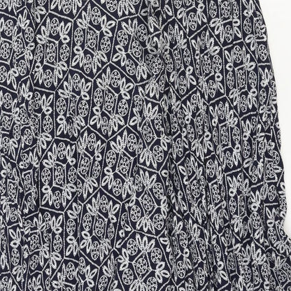 New Look Womens Blue Geometric Polyester Jumpsuit One-Piece Size 6 Pullover