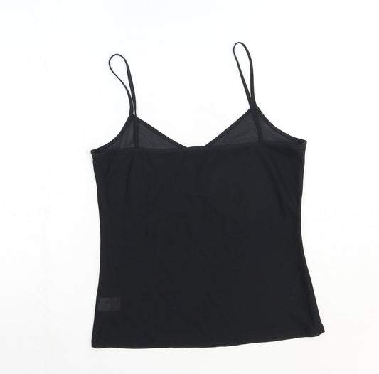 E-vie Womens Black Polyester Camisole Tank Size 10 V-Neck