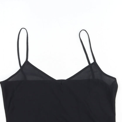 E-vie Womens Black Polyester Camisole Tank Size 10 V-Neck