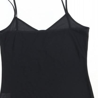 E-vie Womens Black Polyester Camisole Tank Size 10 V-Neck
