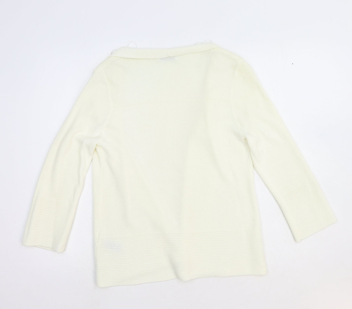 Womens UK Size 12 Marks and Spencer White Cardigan Jumper