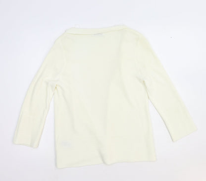 Womens UK Size 12 Marks and Spencer White Cardigan Jumper