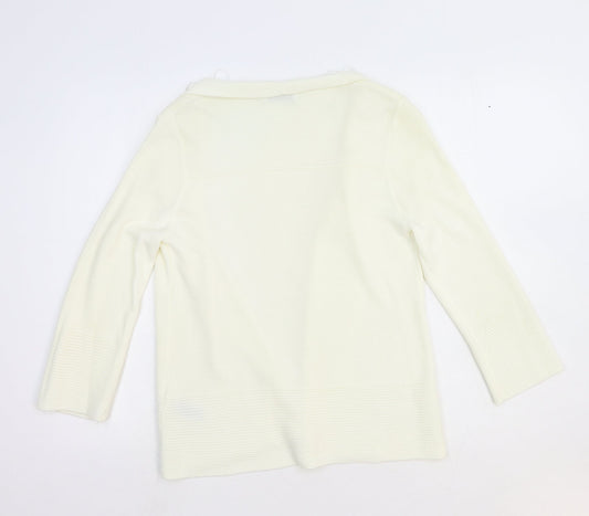 Womens UK Size 12 Marks and Spencer White Cardigan Jumper
