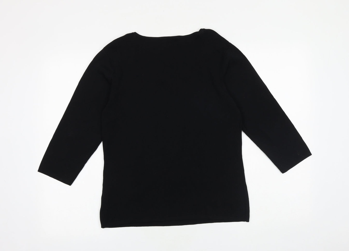 Womens UK Size 10 Sky Designs Black Basic T-Shirt