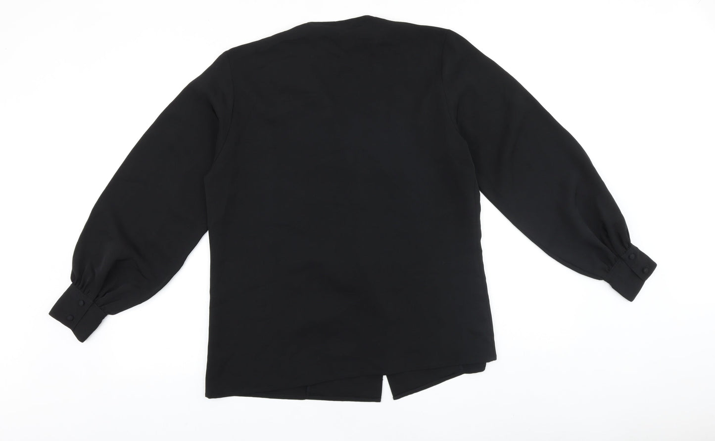 Saint claire Womens Black Polyester Basic Blouse Size 8 V-Neck