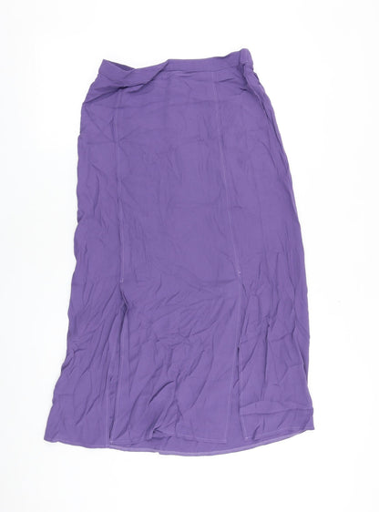 Marks and Spencer Womens Purple Polyester Peasant Skirt Size 10