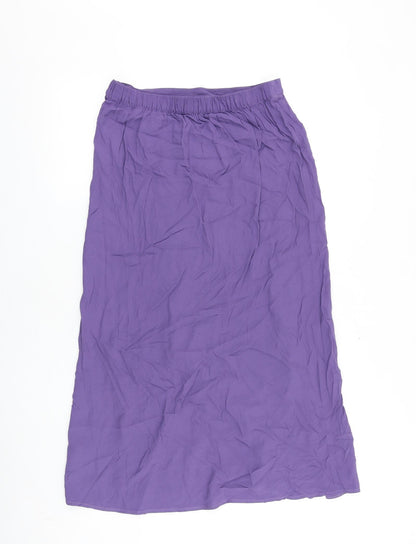 Marks and Spencer Womens Purple Polyester Peasant Skirt Size 10